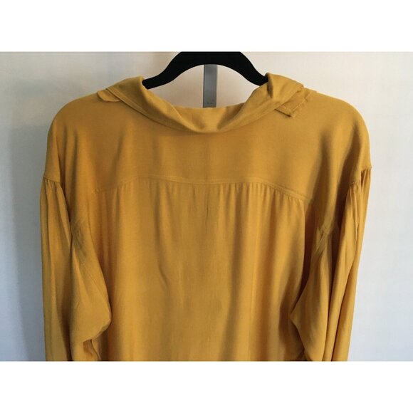 Pirate Dressing Costume Shirt Gold Halloween Renaissance Fest Ruffle Collar L - Picture 8 of 10